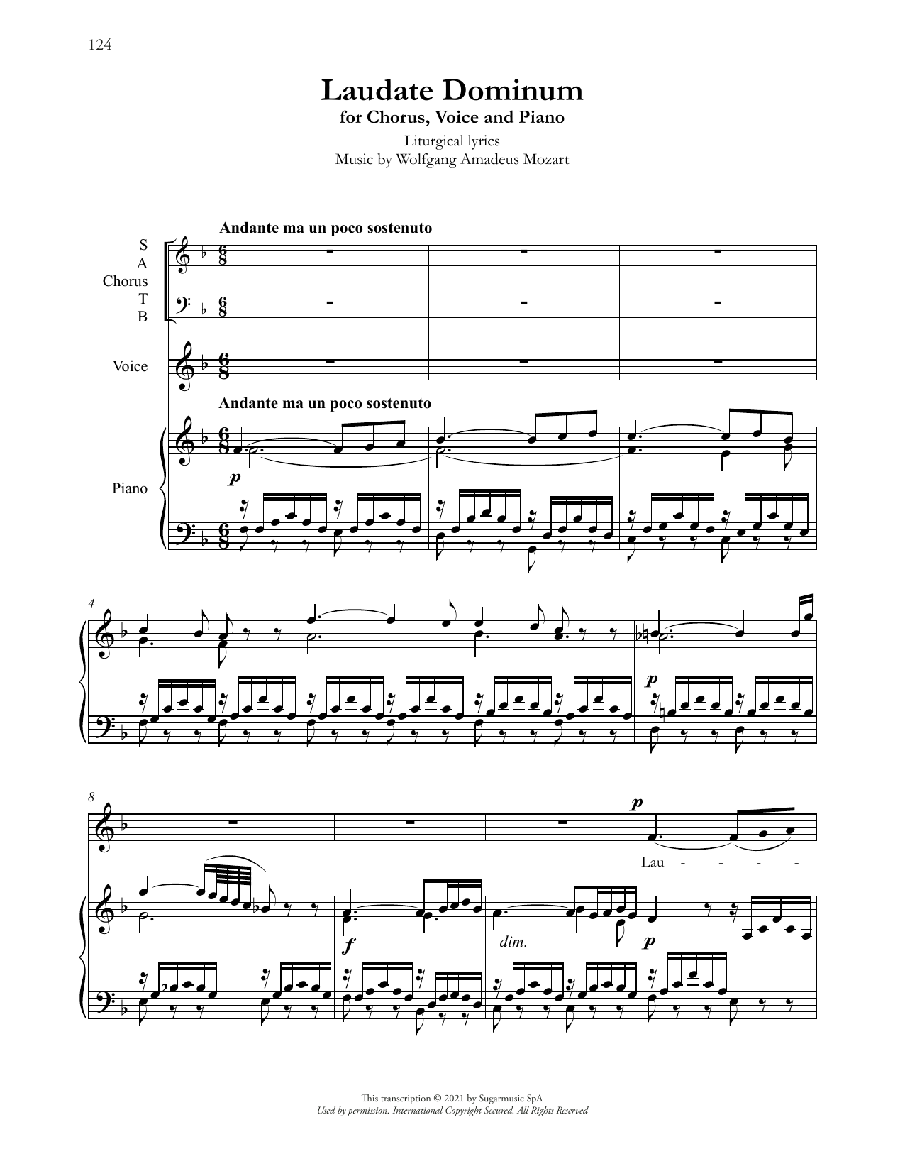 Download Andrea Bocelli Laudate Dominum Sheet Music and learn how to play SATB Choir PDF digital score in minutes