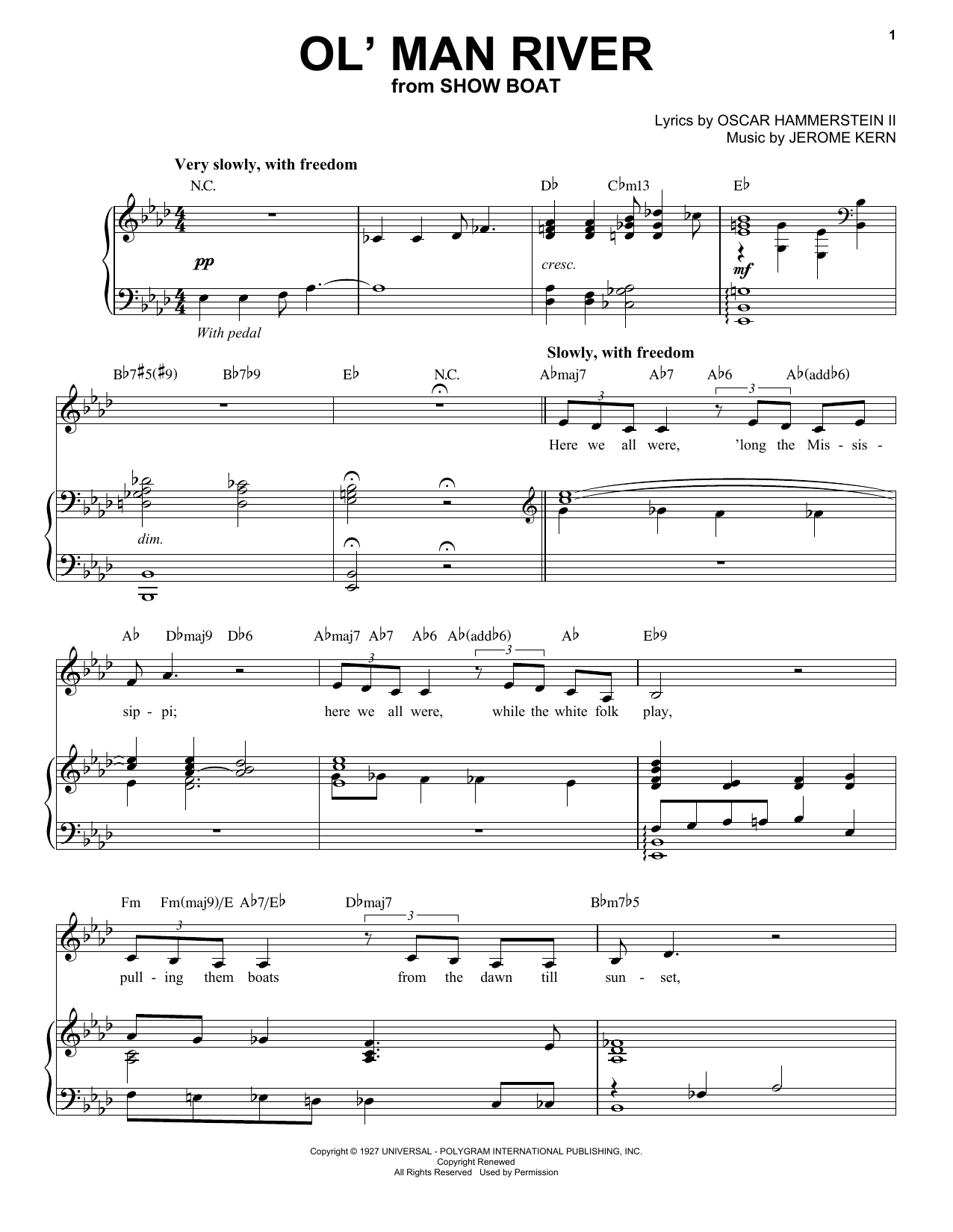 Download Andrea Bocelli Ol' Man River Sheet Music and learn how to play Piano & Vocal PDF digital score in minutes
