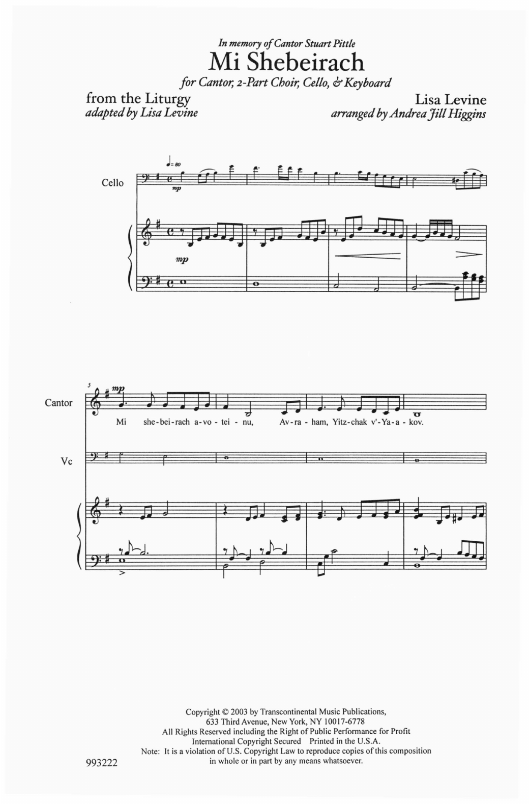 Download Andrea Jill Higgins Mi Shebeirach (Healing Prayer) Sheet Music and learn how to play 2-Part Choir PDF digital score in minutes