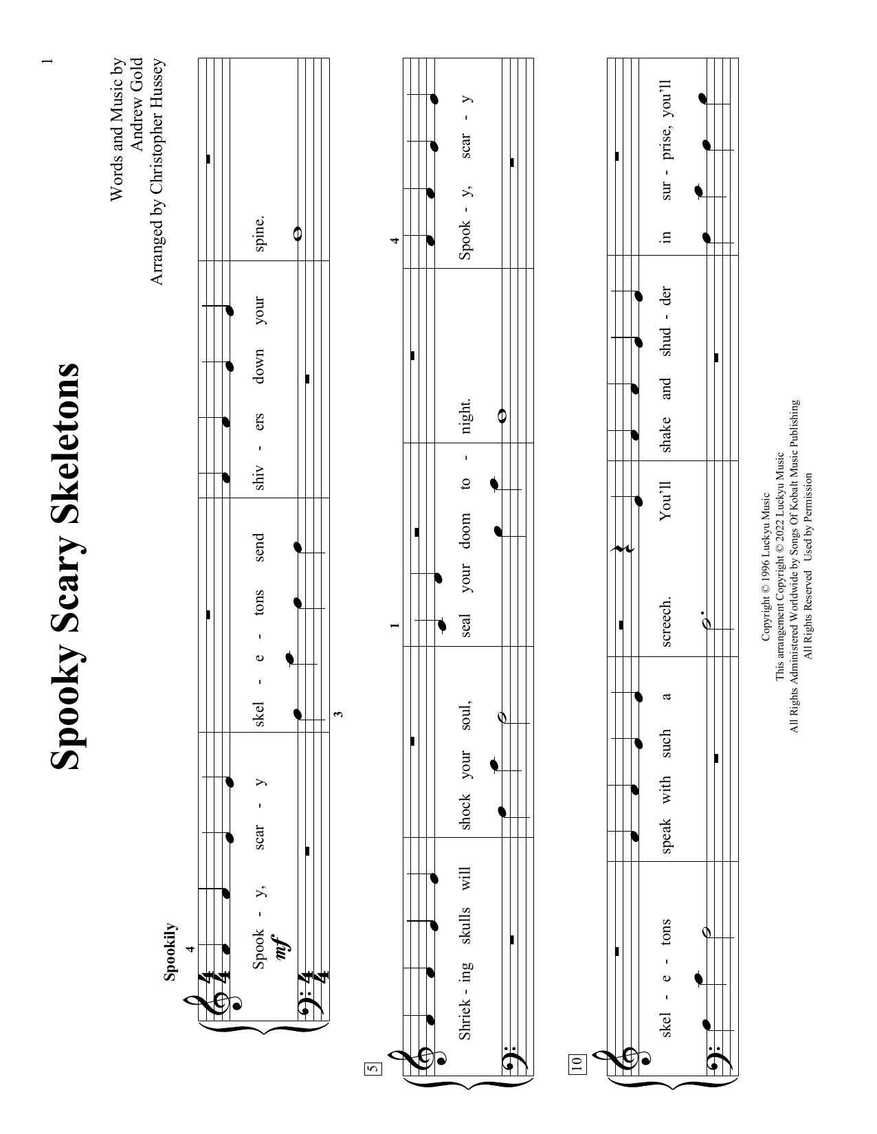 Download Andrew Gold Spooky Scary Skeletons (arr. Christopher Hussey) Sheet Music and learn how to play Educational Piano PDF digital score in minutes