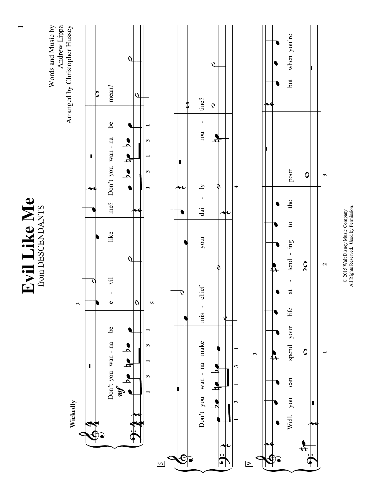 Download Andrew Lippa Evil Like Me (arr. Christopher Hussey) Sheet Music and learn how to play Educational Piano PDF digital score in minutes