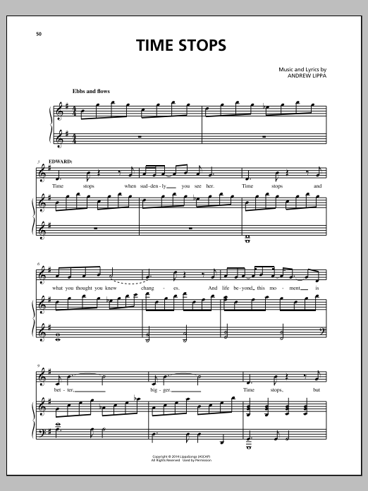 Download Andrew Lippa Time Stops Sheet Music and learn how to play Piano, Vocal & Guitar (Right-Hand Melody) PDF digital score in minutes