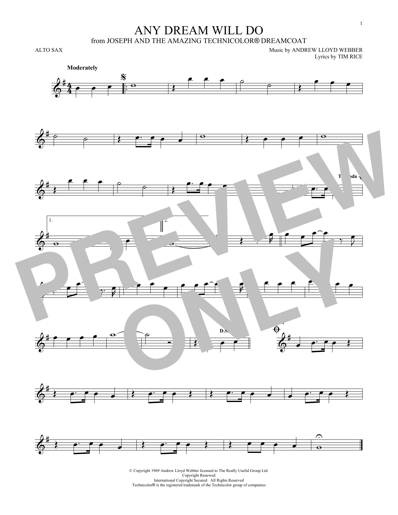 Download Andrew Lloyd Webber Any Dream Will Do (from Joseph And The Amazing Technicolor Dreamcoat) Sheet Music and learn how to play Clarinet PDF digital score in minutes