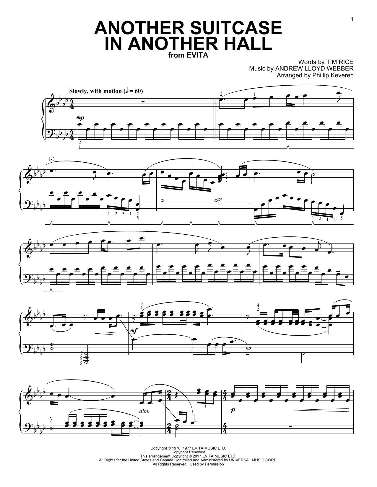 Download Phillip Keveren Another Suitcase In Another Hall Sheet Music and learn how to play Piano PDF digital score in minutes