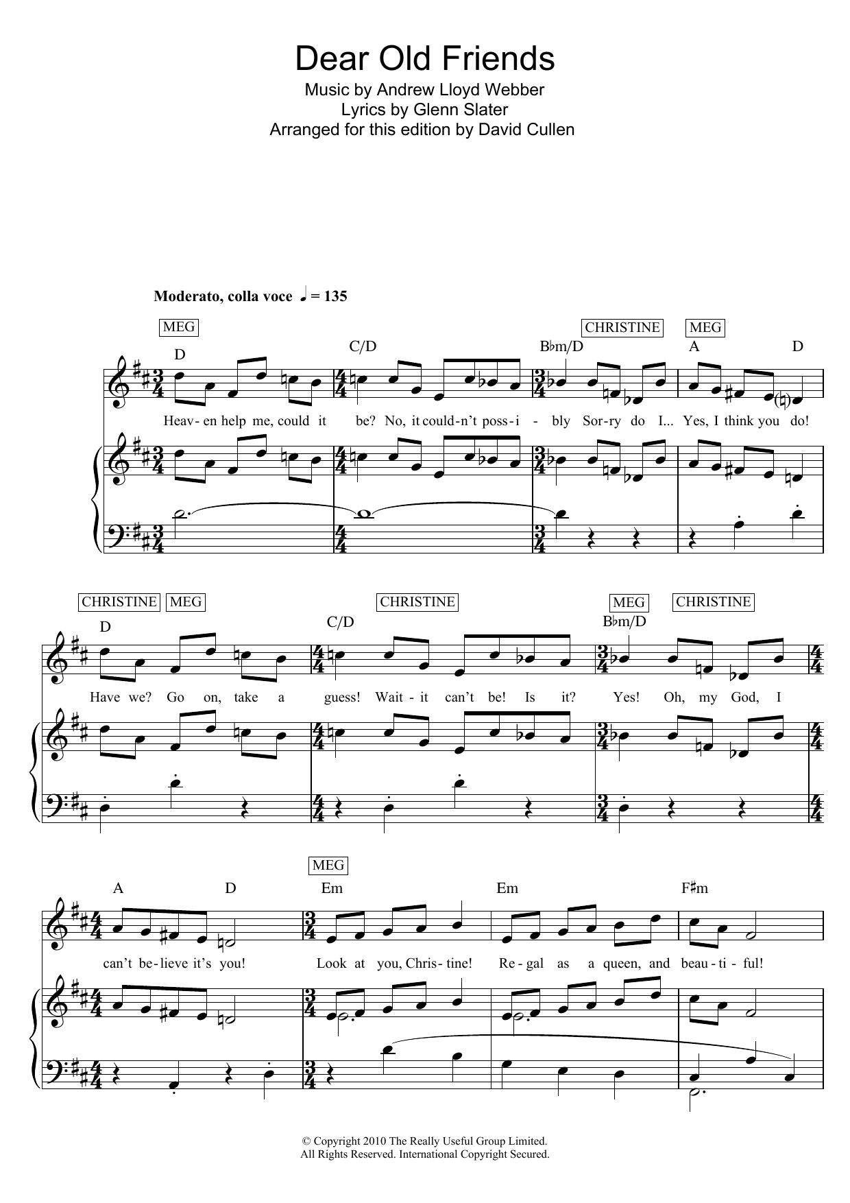 Download Andrew Lloyd Webber Dear Old Friends Sheet Music and learn how to play Piano, Vocal & Guitar (Right-Hand Melody) PDF digital score in minutes