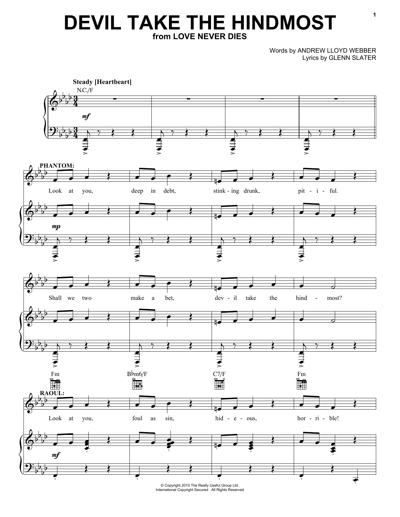 Download Andrew Lloyd Webber Devil Take The Hindmost Sheet Music and learn how to play Piano, Vocal & Guitar (Right-Hand Melody) PDF digital score in minutes