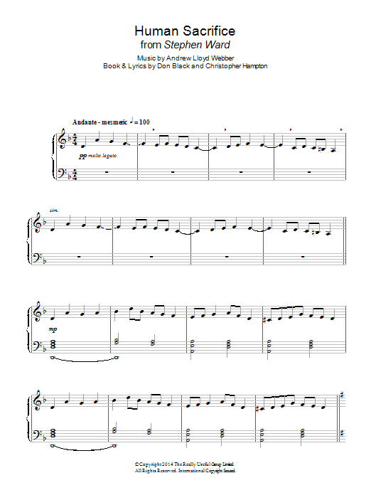 Download Andrew Lloyd Webber Human Sacrifice Sheet Music and learn how to play Piano & Vocal PDF digital score in minutes