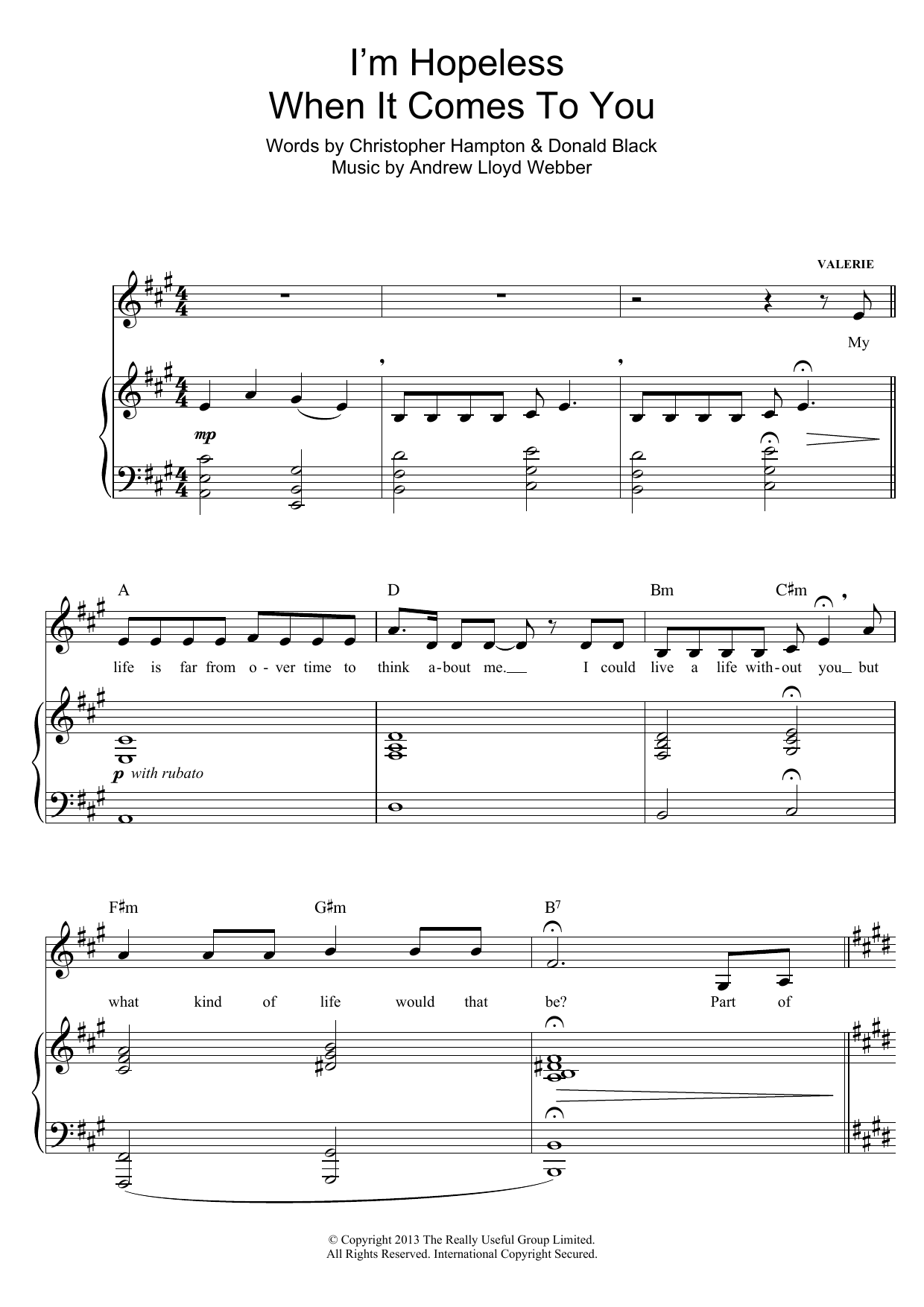 Download Andrew Lloyd Webber I'm Hopeless When It Comes To You (from Stephen Ward) Sheet Music and learn how to play Trumpet Solo PDF digital score in minutes