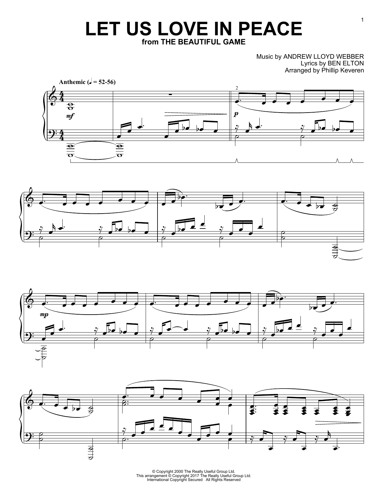 Download Phillip Keveren Let Us Love In Peace Sheet Music and learn how to play Piano PDF digital score in minutes