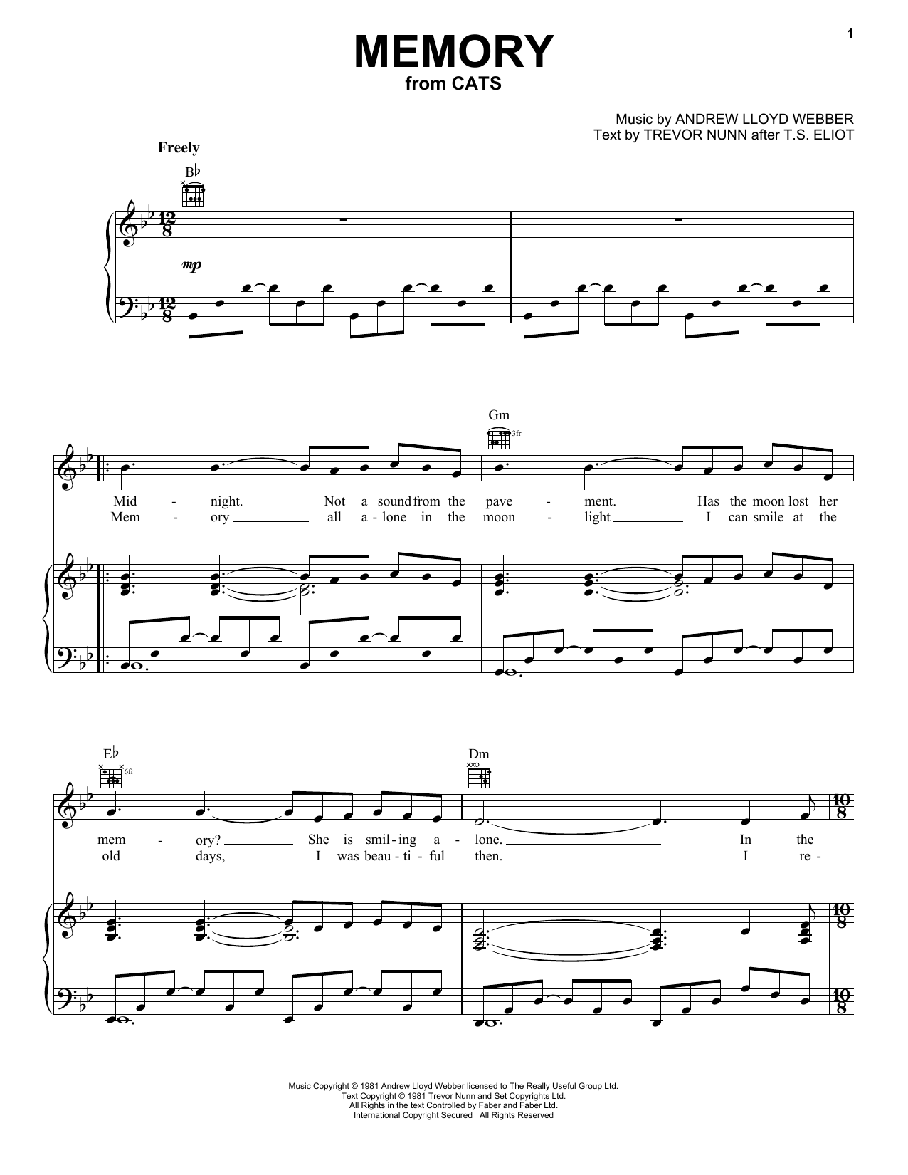 Download Andrew Lloyd Webber Memory Sheet Music and learn how to play Viola PDF digital score in minutes