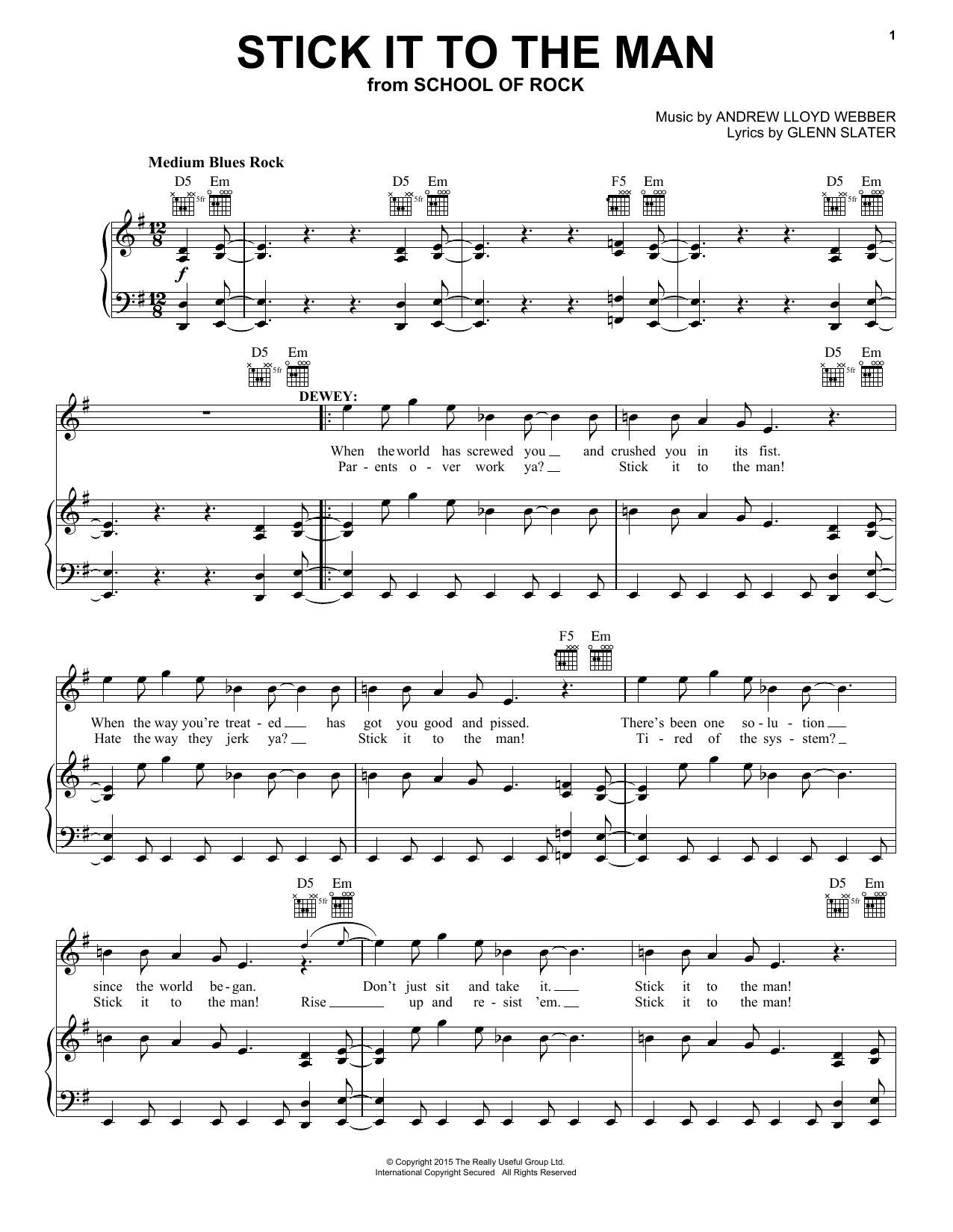 Download Andrew Lloyd Webber Stick It To The Man Sheet Music and learn how to play Piano Duet PDF digital score in minutes