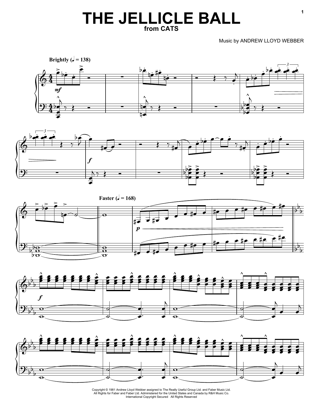 Download Andrew Lloyd Webber The Jellicle Ball (from Cats) Sheet Music and learn how to play Piano Solo PDF digital score in minutes