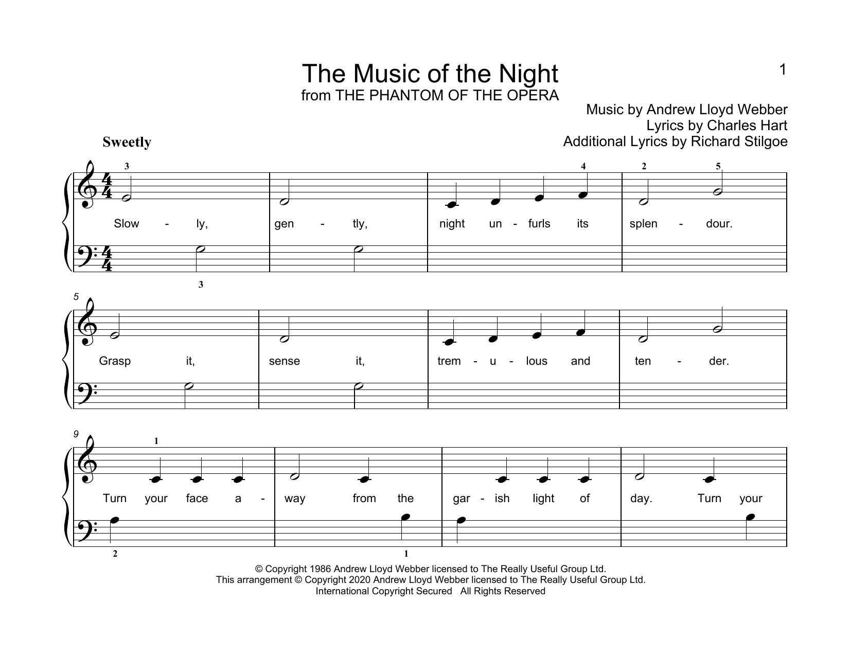 Download Andrew Lloyd Webber The Music Of The Night (from Phantom Of The Opera) (arr. Christopher Hussey) Sheet Music and learn how to play Educational Piano PDF digital score in minutes