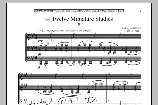 Download Andrzej Panufnik Twelve Miniature Studies, II. Sheet Music and learn how to play Piano PDF digital score in minutes