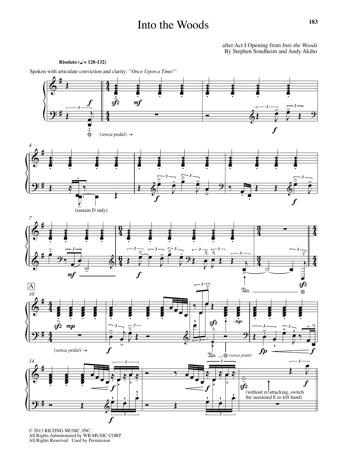 Download Stephen Sondheim Into The Woods (arr. Andy Akiho) Sheet Music and learn how to play Piano PDF digital score in minutes