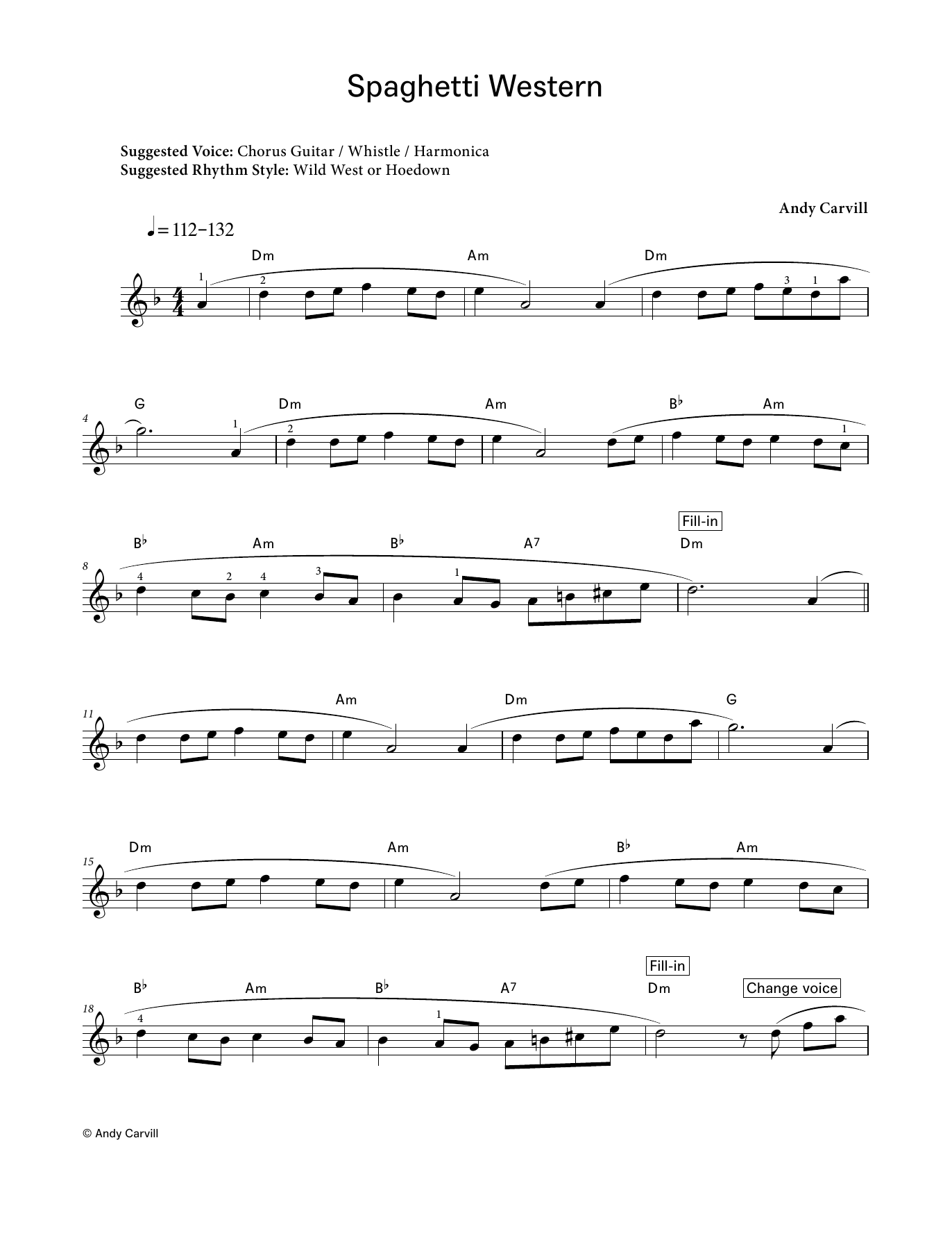 Download Andy Carvill Spaghetti Western (LCME Electronic Keyboard Grade 2 List B) Sheet Music and learn how to play Piano Solo PDF digital score in minutes