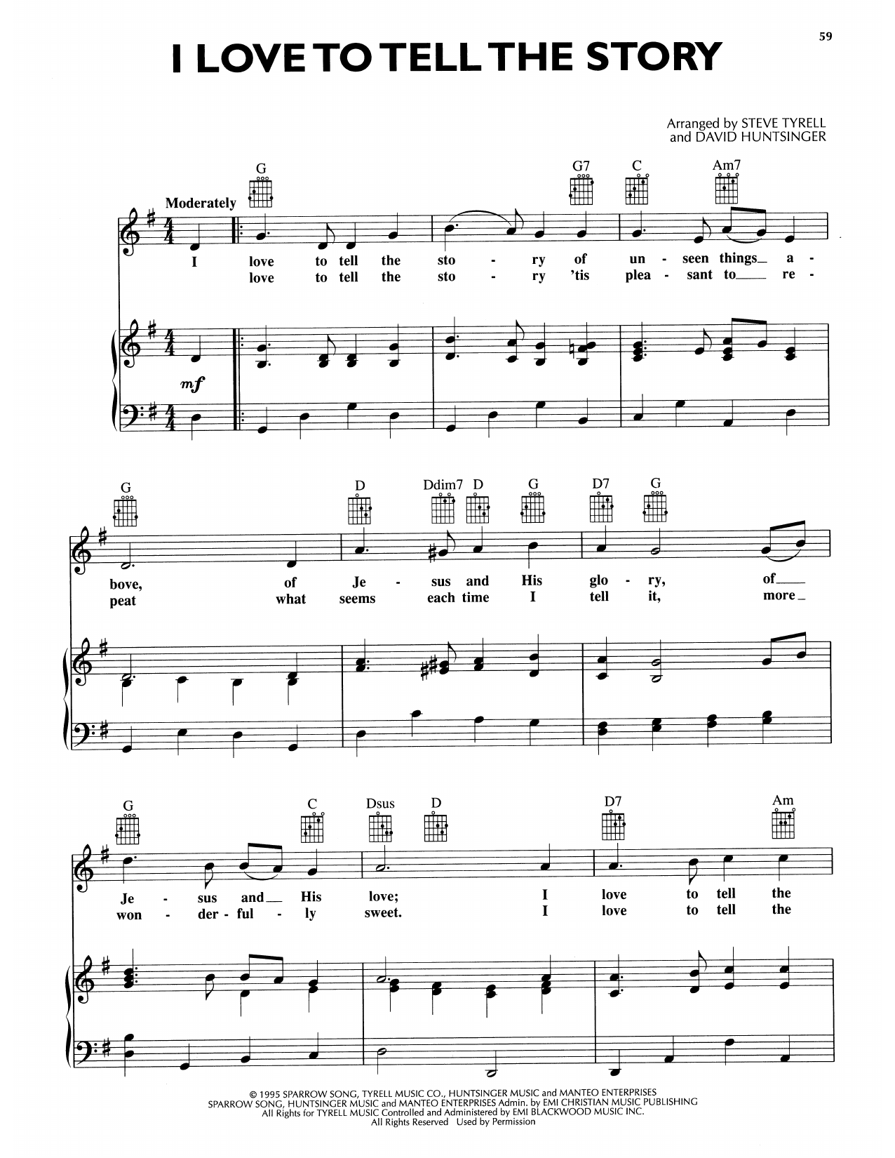 Download Andy Griffith I Love To Tell The Story Sheet Music and learn how to play Piano, Vocal & Guitar Chords (Right-Hand Melody) PDF digital score in minutes