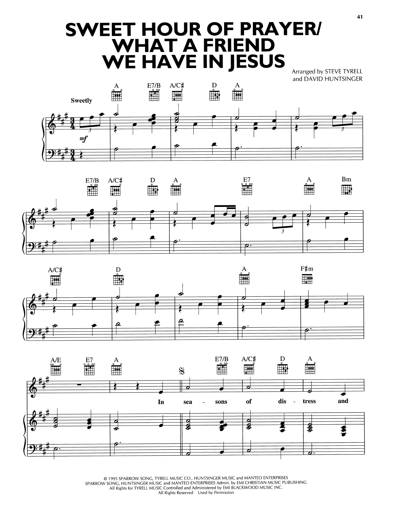 Download Andy Griffith Sweet Hour Of Prayer/What A Friend We Have In Jesus Sheet Music and learn how to play Piano, Vocal & Guitar Chords (Right-Hand Melody) PDF digital score in minutes