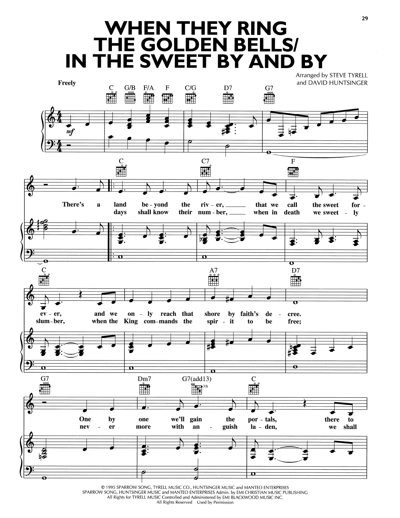 Download Andy Griffith When They Ring The Golden Bells/In The Sweet By And By Sheet Music and learn how to play Piano, Vocal & Guitar Chords (Right-Hand Melody) PDF digital score in minutes