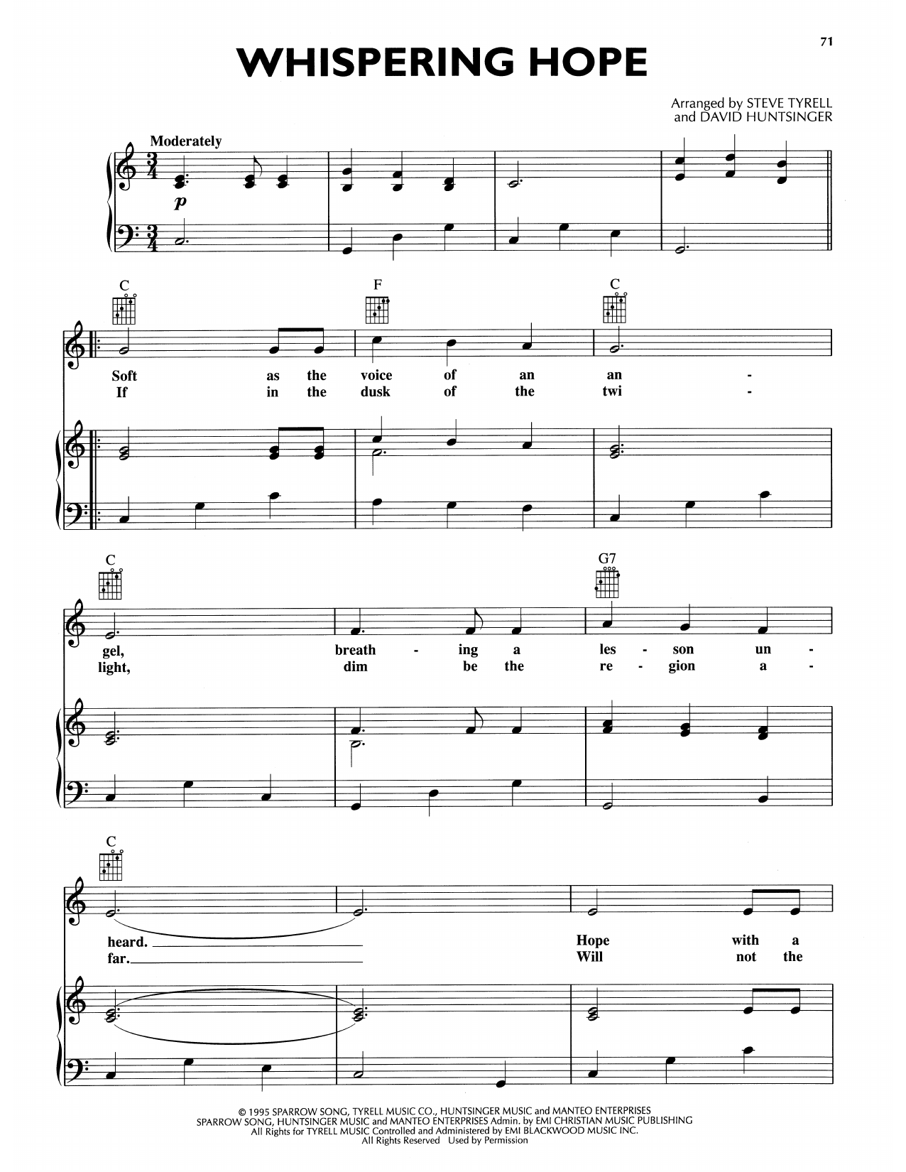 Download Andy Griffith Whispering Hope Sheet Music and learn how to play Piano, Vocal & Guitar Chords (Right-Hand Melody) PDF digital score in minutes