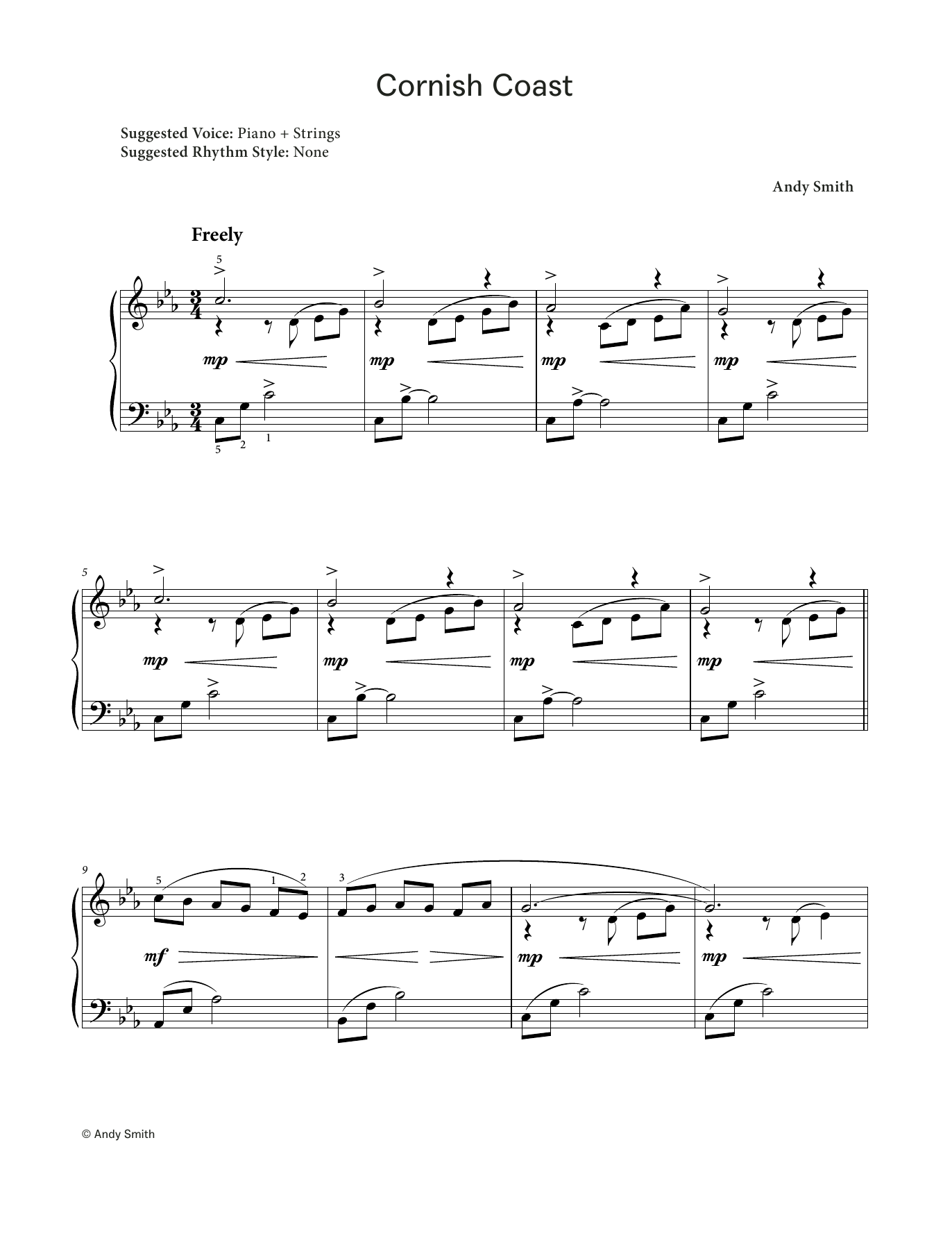 Download Andy Smith Cornish Coast (LCME Electronic Keyboard Grade 5 List B) Sheet Music and learn how to play Piano Solo PDF digital score in minutes