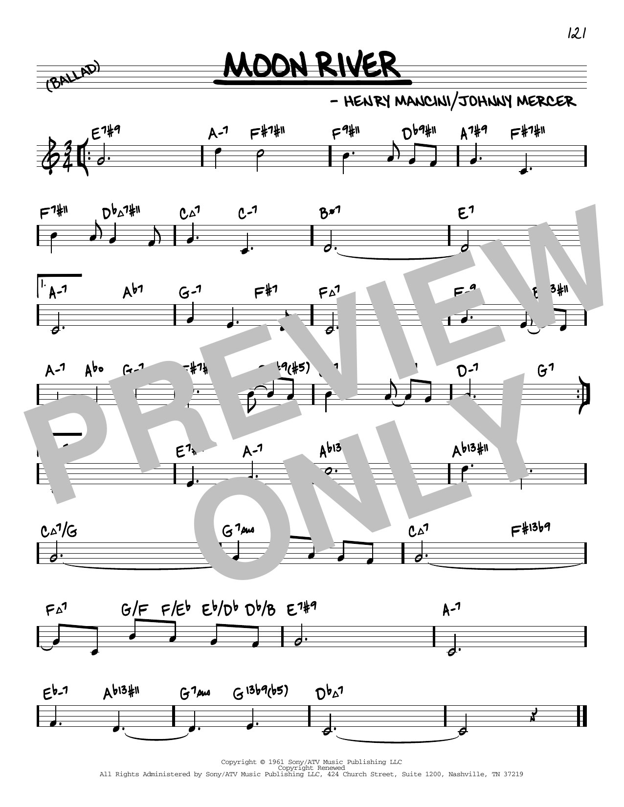 Download Andy Williams Moon River (arr. David Hazeltine) Sheet Music and learn how to play Real Book – Enhanced Chords PDF digital score in minutes