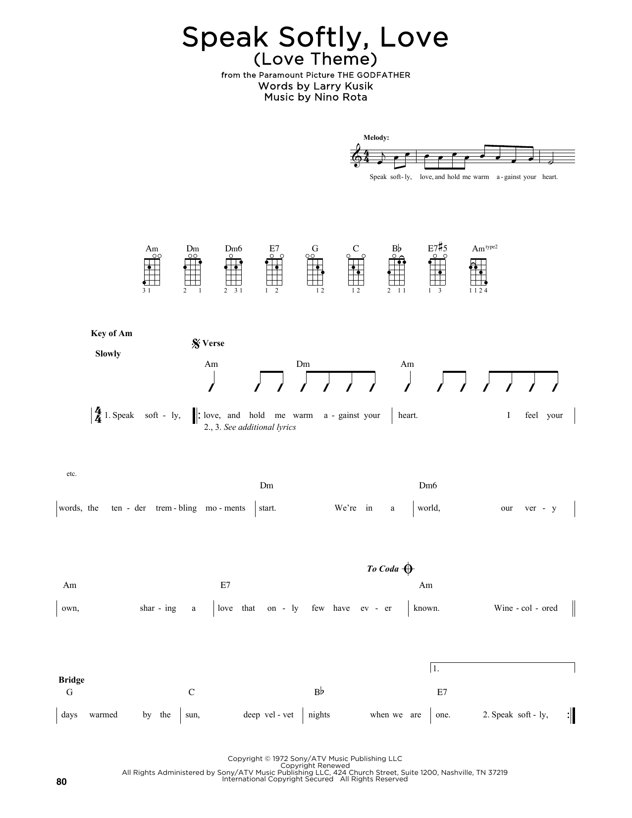 Download Andy Williams Speak Softly, Love (Love Theme) (arr. Fred Sokolow) Sheet Music and learn how to play Mandolin PDF digital score in minutes