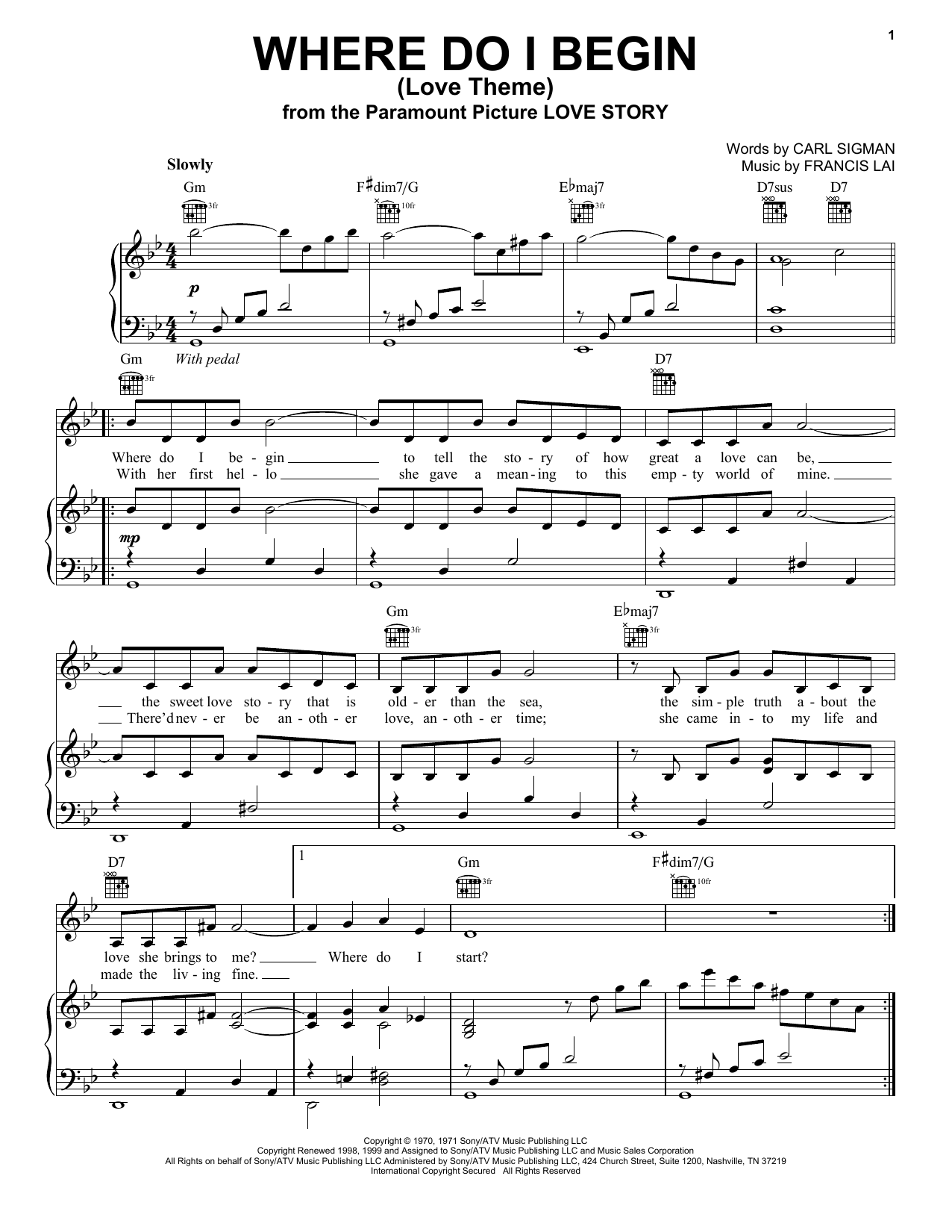 Download Andy Williams Sheet Music and learn how to play Piano, Vocal & Guitar (Right-Hand Melody) PDF score in minutes