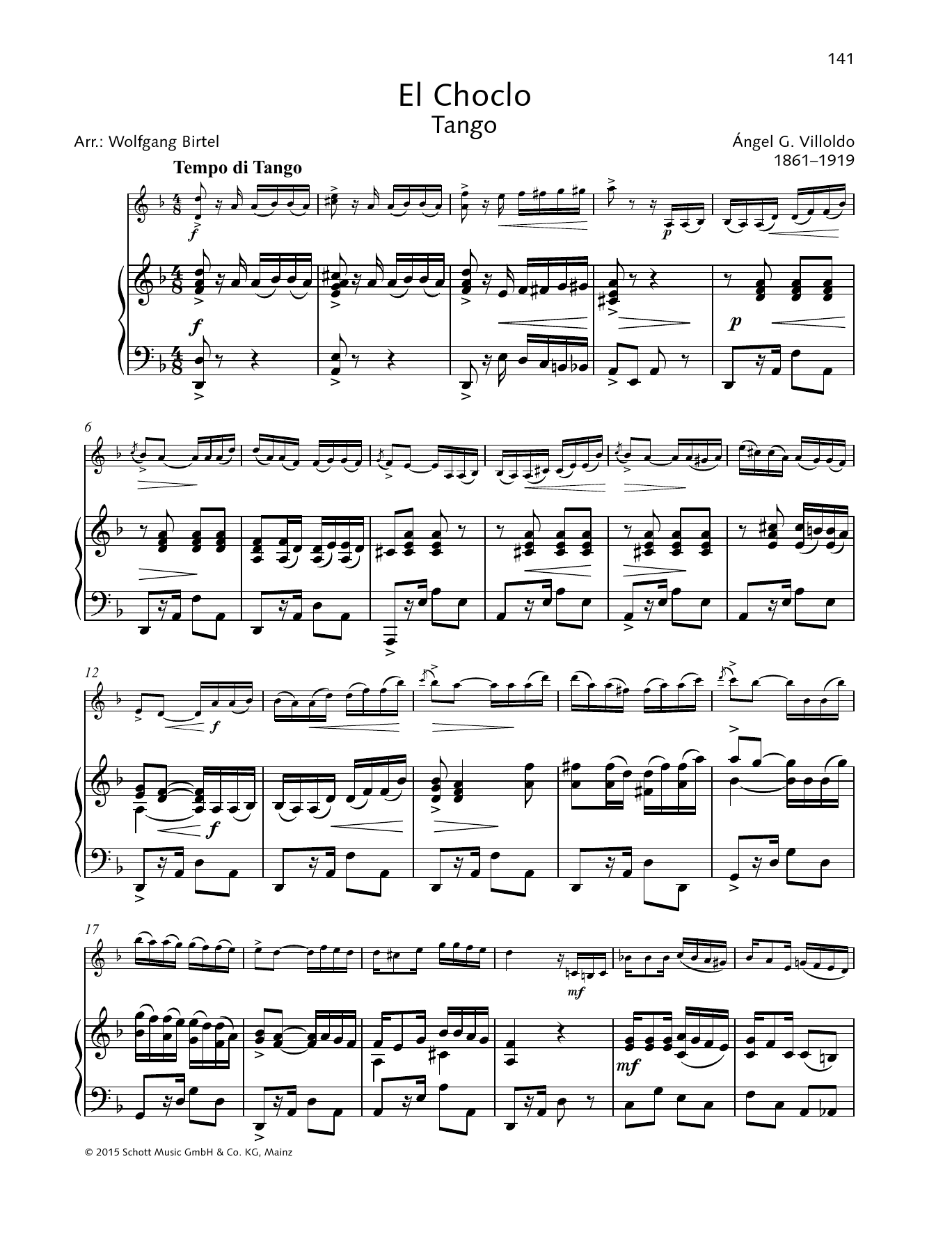 Download Angel G. Villoldo El Choclo Sheet Music and learn how to play String Solo PDF digital score in minutes