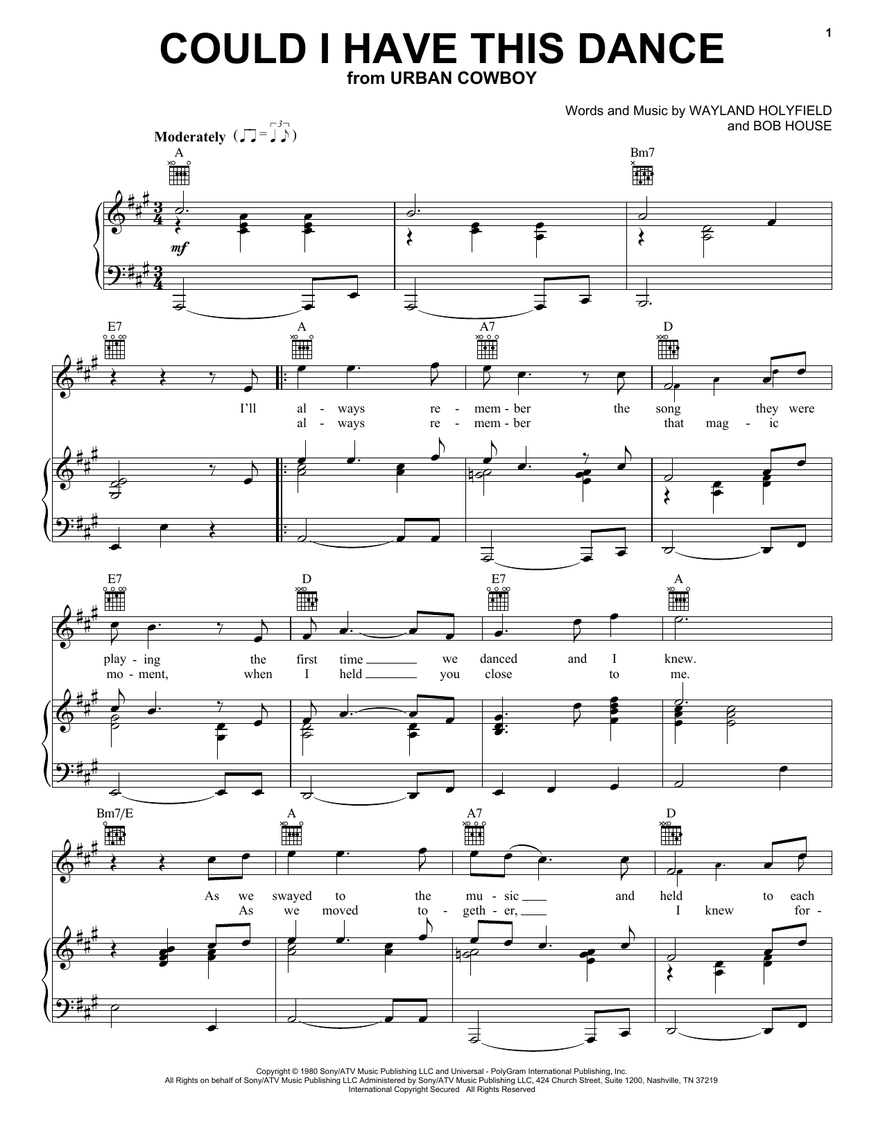 Download Anne Murray Could I Have This Dance Sheet Music and learn how to play Easy Piano PDF digital score in minutes