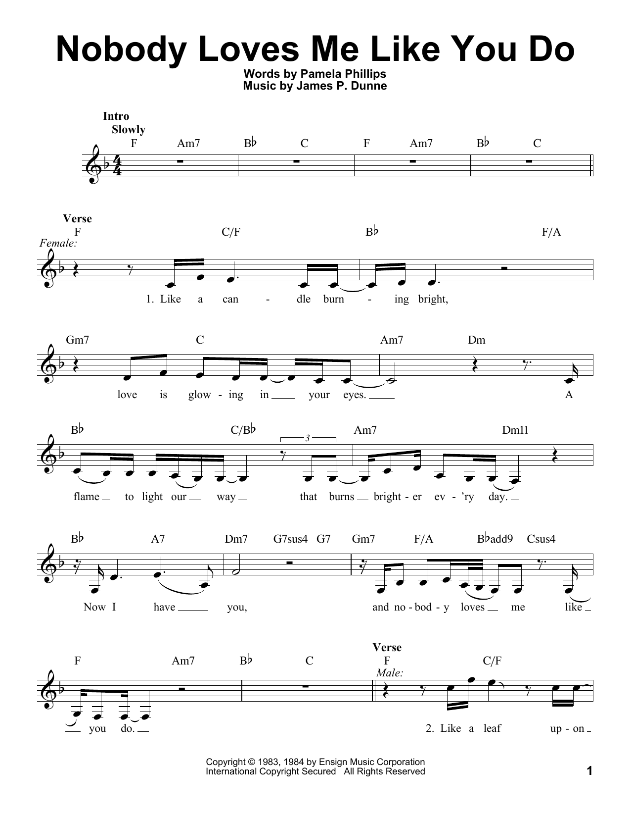 Download Anne Murray with Dave Loggins Nobody Loves Me Like You Do Sheet Music and learn how to play Voice PDF digital score in minutes