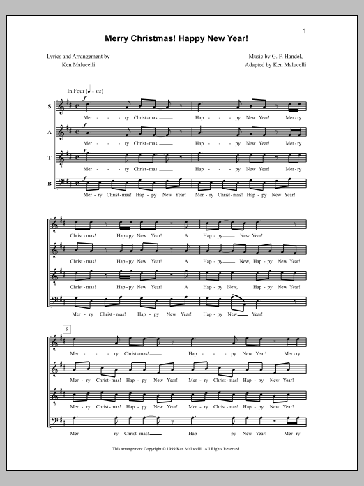 Download Anne Raugh Merry Christmas! Happy New Year! Sheet Music and learn how to play SATB Choir PDF digital score in minutes