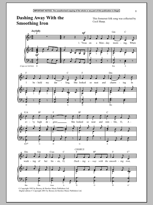 Download Anonymous Dashing Away With The Smoothing Iron Sheet Music and learn how to play Piano PDF digital score in minutes