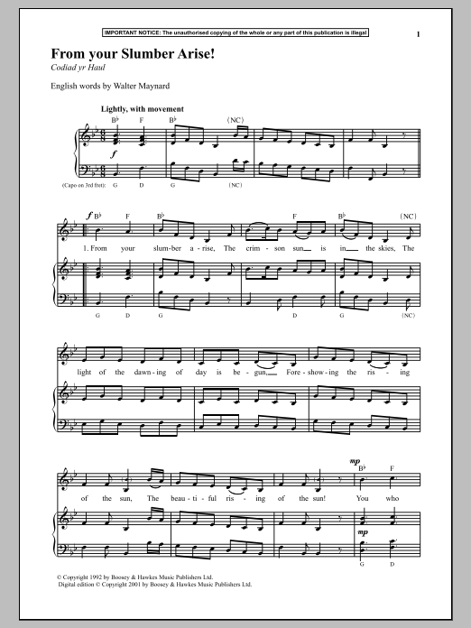 Download Anonymous From Your Slumber Arise! Sheet Music and learn how to play Piano PDF digital score in minutes