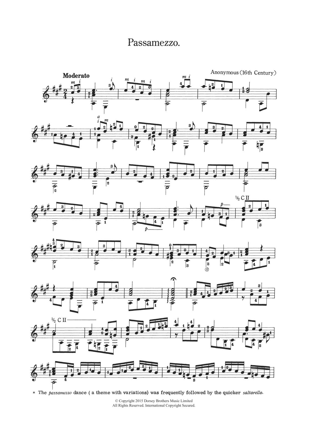 Download Anonymous Passamezzo Sheet Music and learn how to play Guitar PDF digital score in minutes