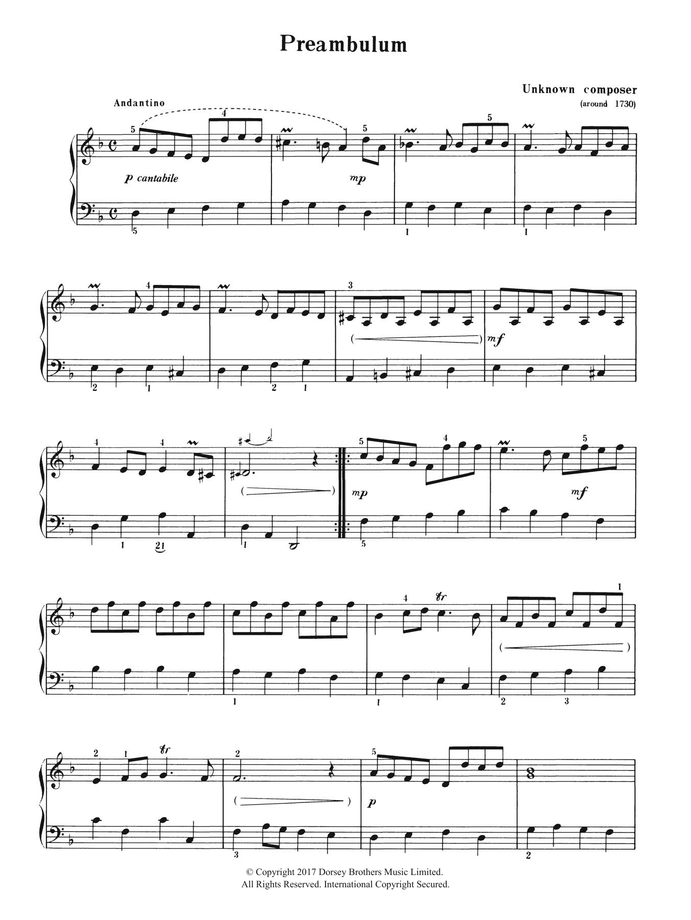 Download Anon Preambulum Sheet Music and learn how to play Piano PDF digital score in minutes