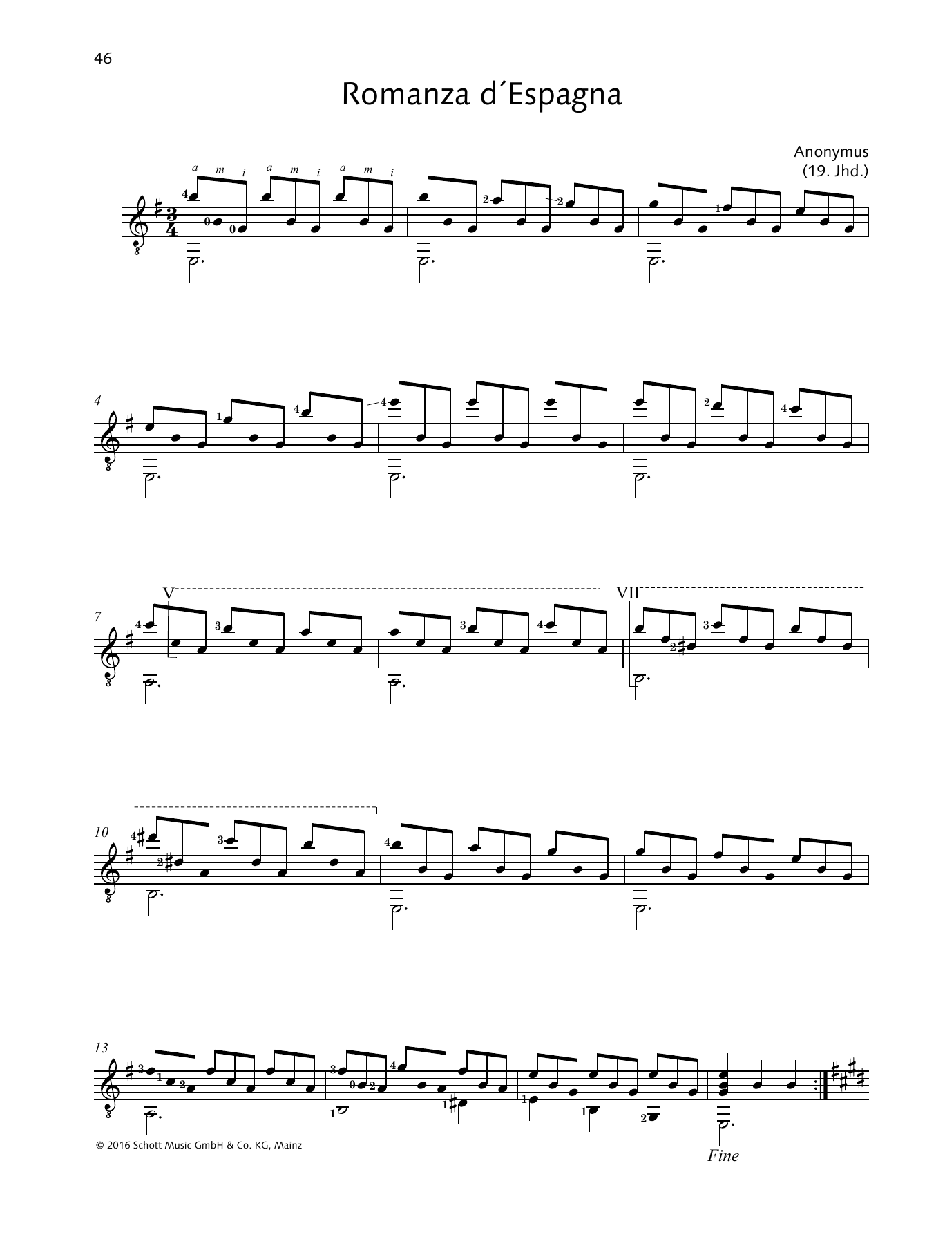 Download Anonymous Romanza d´Espagna Sheet Music and learn how to play Solo Guitar PDF digital score in minutes