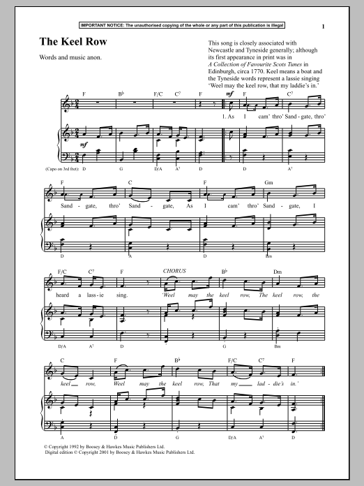 Download Anonymous The Keel Row Sheet Music and learn how to play Piano PDF digital score in minutes