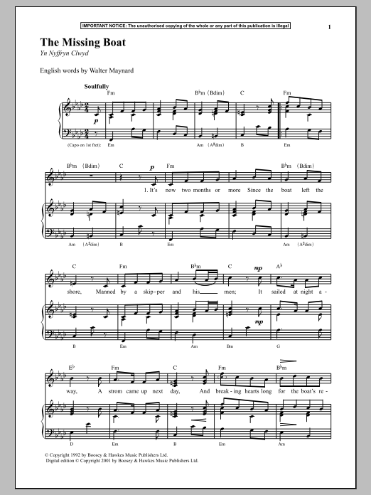Download Anonymous The Missing Boat Sheet Music and learn how to play Piano PDF digital score in minutes