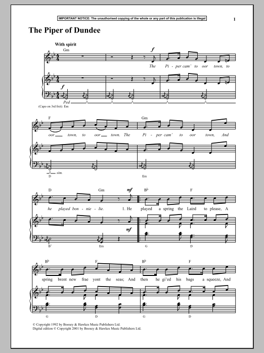 Download Anonymous The Piper Of Dundee Sheet Music and learn how to play Piano PDF digital score in minutes
