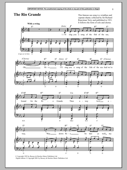 Download Anonymous The Rio Grande Sheet Music and learn how to play Piano PDF digital score in minutes
