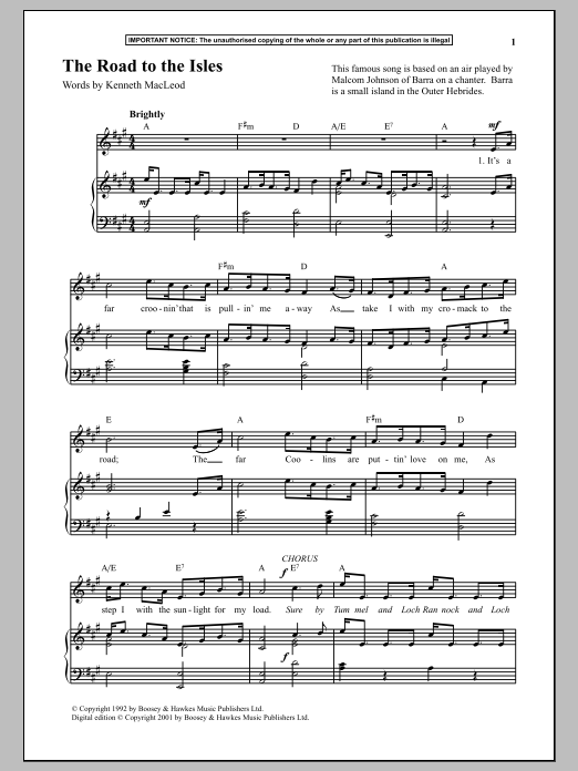 Download Anonymous The Road To The Isles Sheet Music and learn how to play Piano PDF digital score in minutes