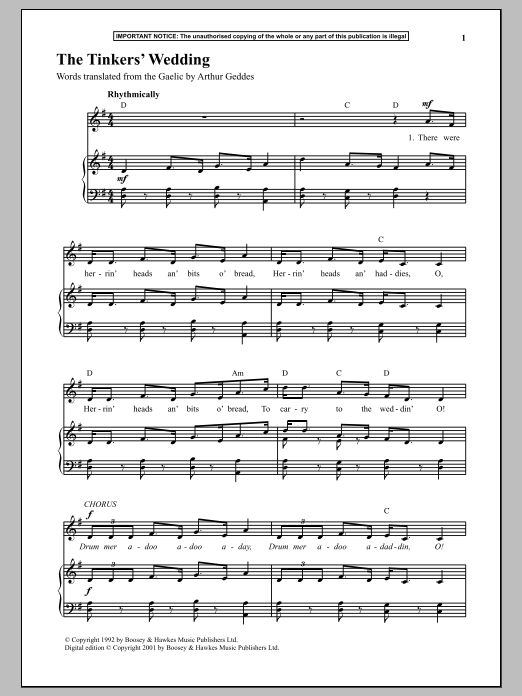 Download Anonymous The Tinkers Wedding Sheet Music and learn how to play Piano PDF digital score in minutes