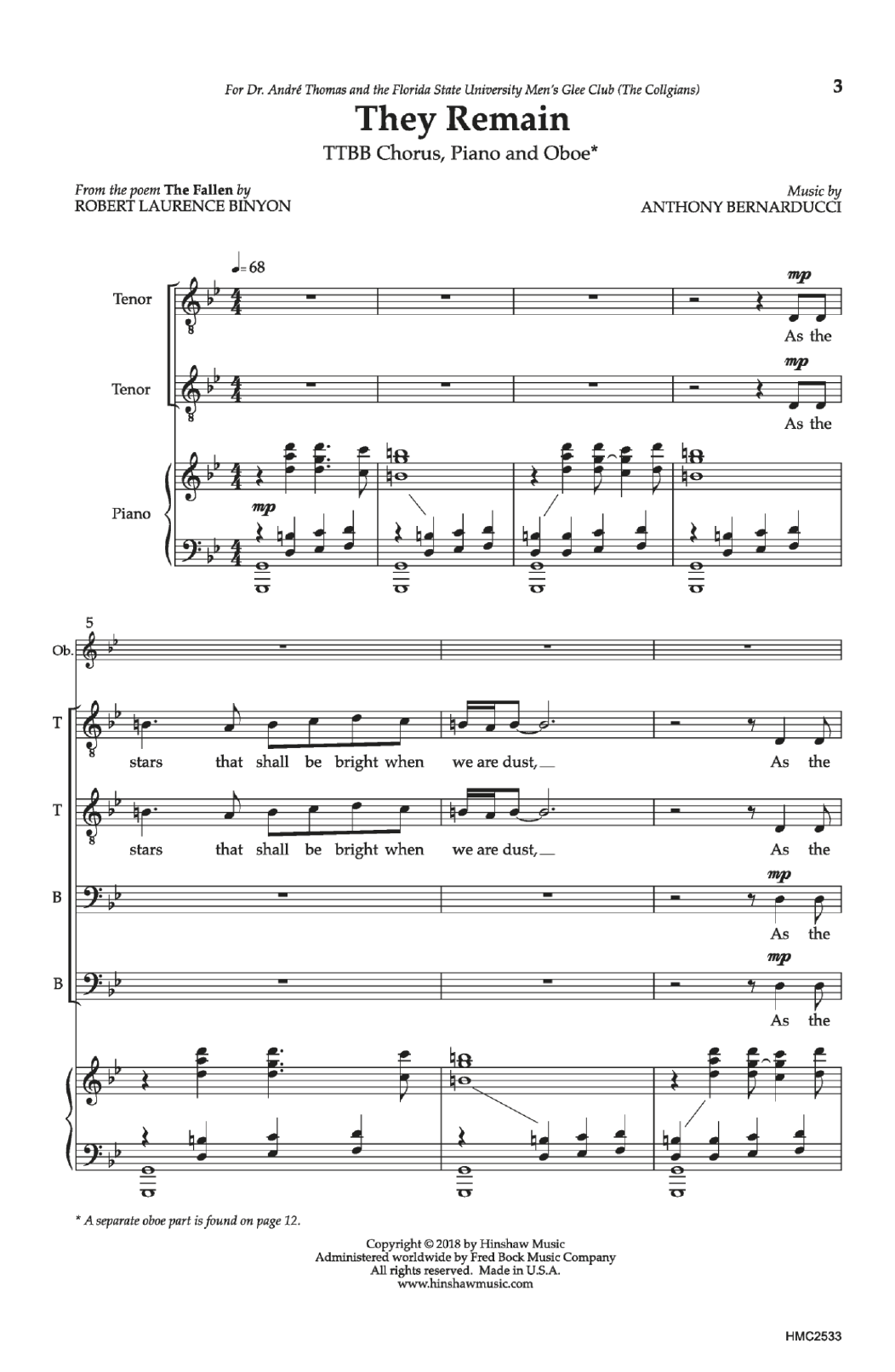 Download Anthony Bernaducci They Remain Sheet Music and learn how to play Choral PDF digital score in minutes