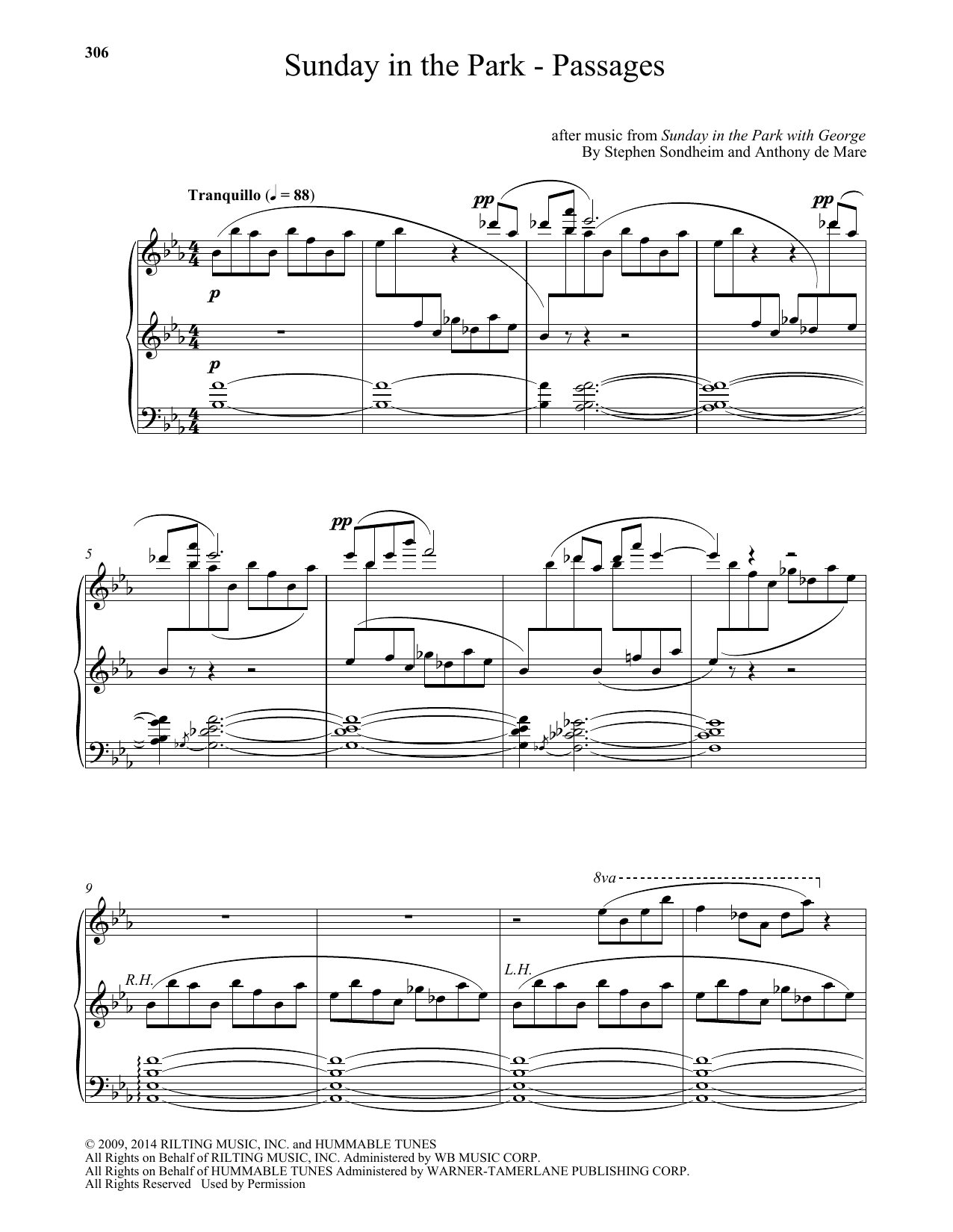 Download Stephen Sondheim Sunday In The Park - Passages (arr. Anthony de Mare) Sheet Music and learn how to play Piano PDF digital score in minutes