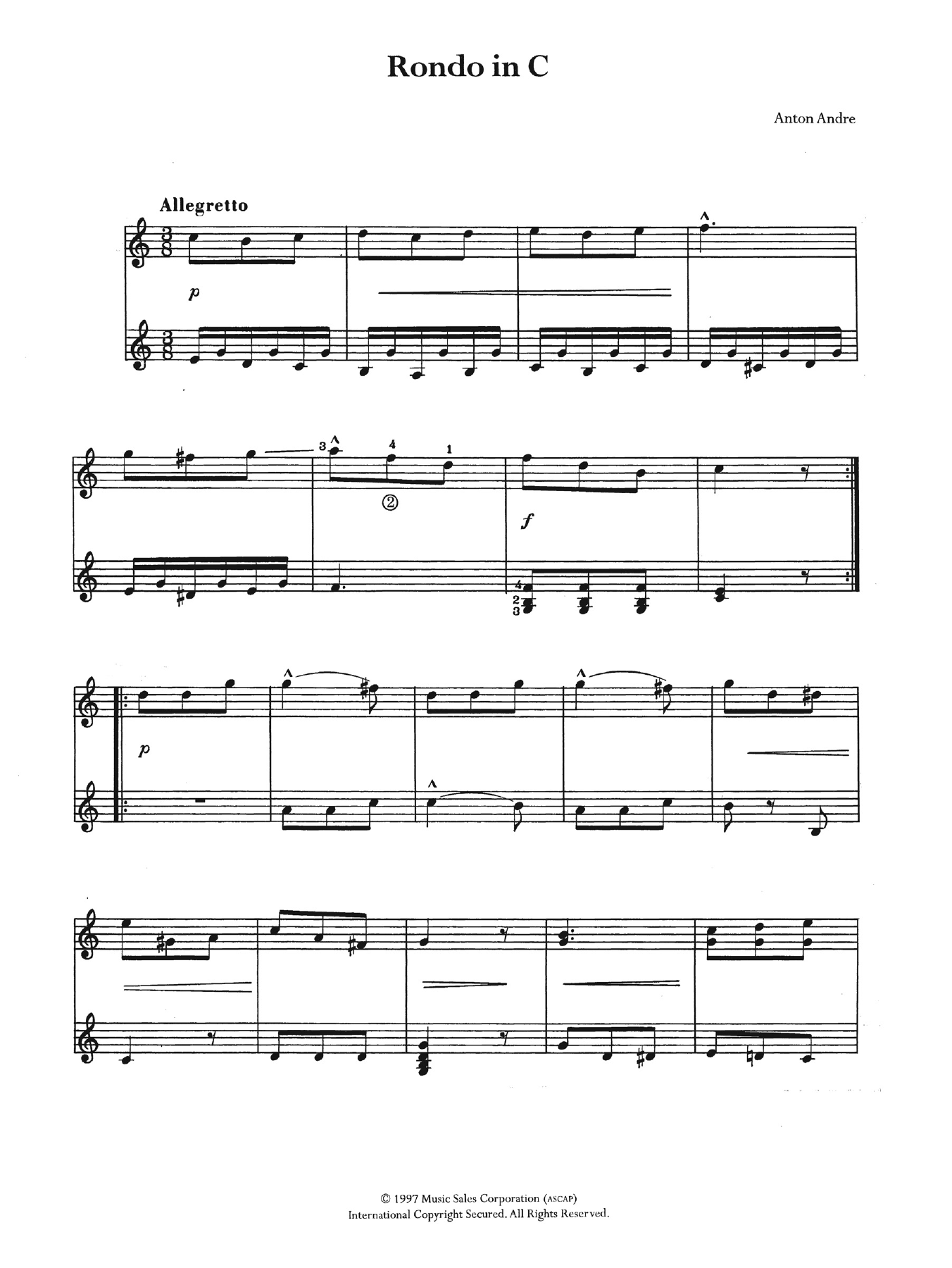 Download Anton Andre Rondo In C Sheet Music and learn how to play Guitar PDF digital score in minutes