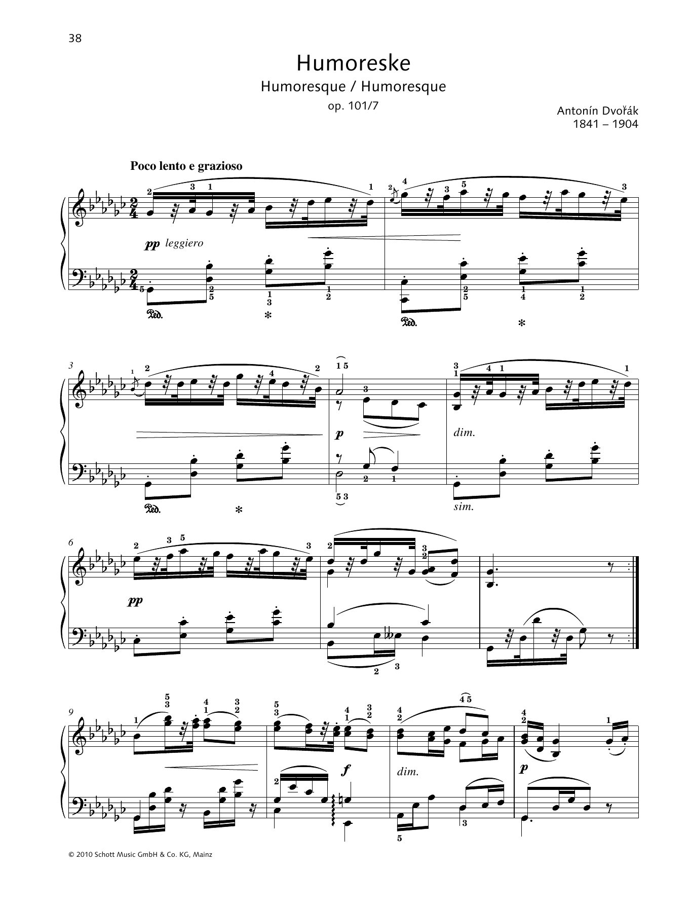 Download Antonín Dvorák Humoreske Sheet Music and learn how to play Piano Solo PDF digital score in minutes