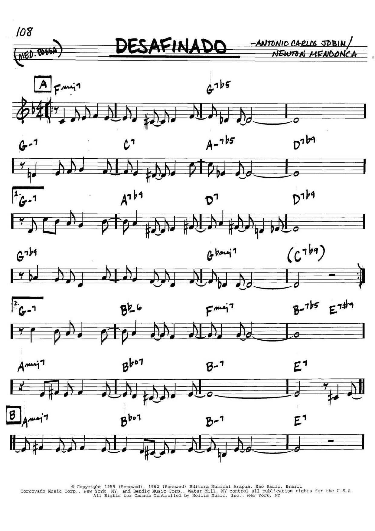 Download Antonio Carlos Jobim Desafinado Sheet Music and learn how to play Very Easy Piano PDF digital score in minutes