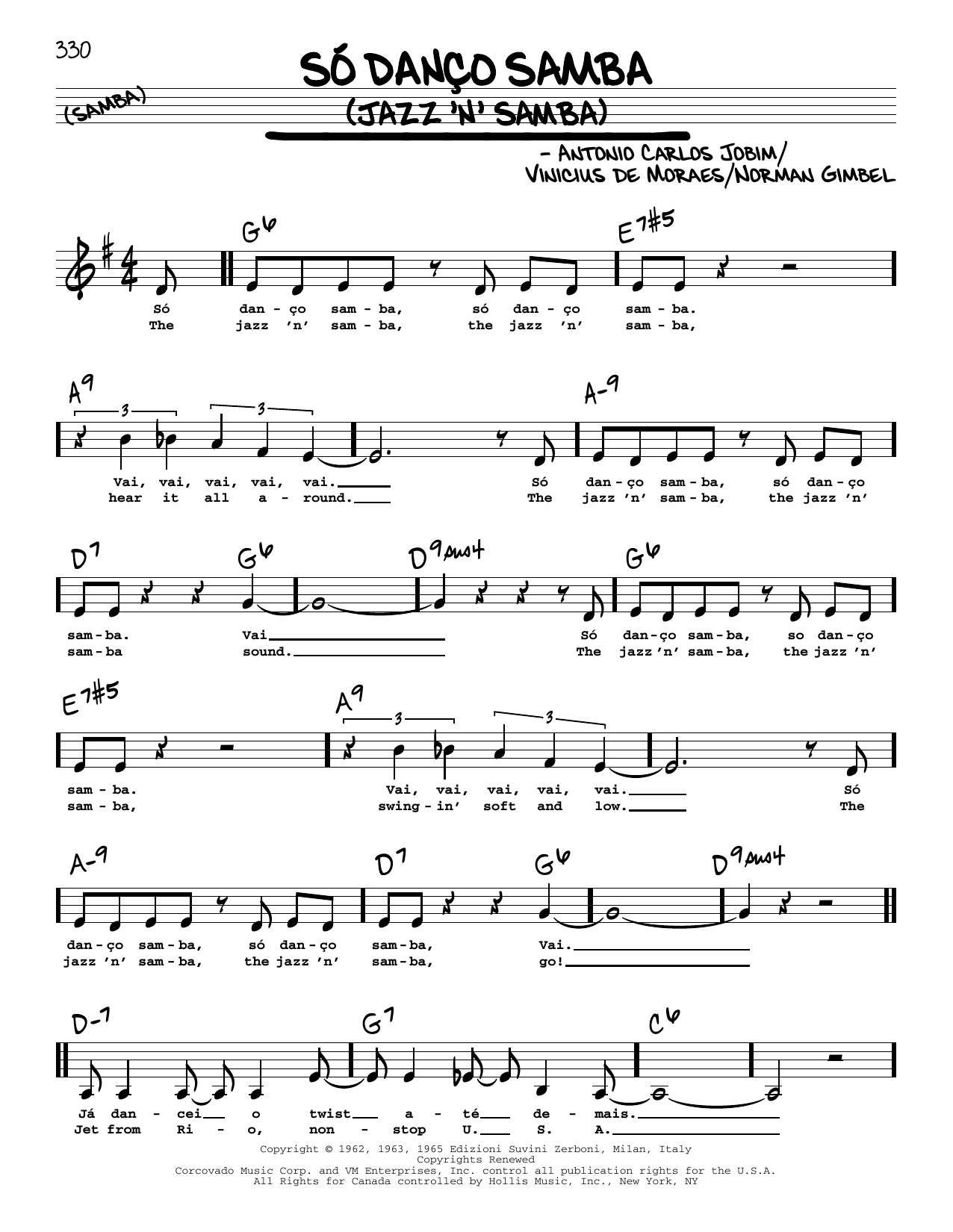 Download Antonio Carlos Jobim Jazz 'N' Samba (So Danco Samba) (Low Voice) Sheet Music and learn how to play Real Book – Melody, Lyrics & Chords PDF digital score in minutes