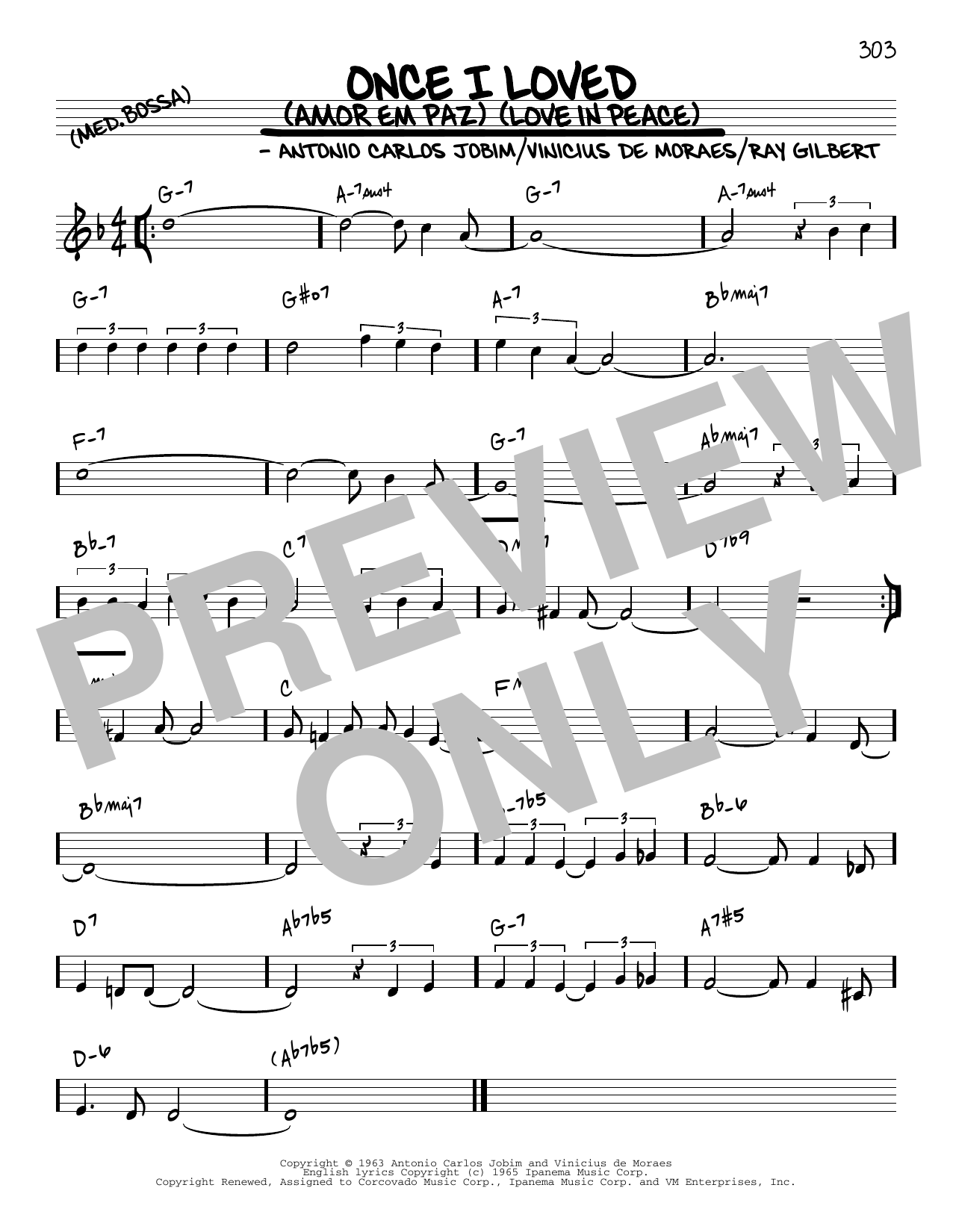 Download Antonio Carlos Jobim Once I Loved (Amor Em Paz) (Love In Peace) [Reharmonized version] (arr. Jack Gra Sheet Music and learn how to play Real Book – Melody & Chords PDF digital score in minutes